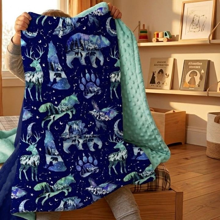 baby blanket with northern animals