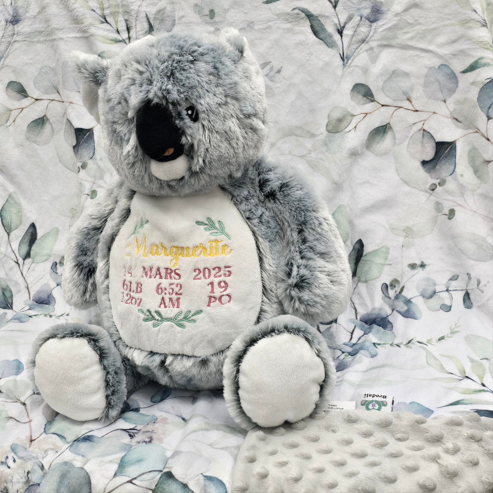 koala and eucalyptus blanket