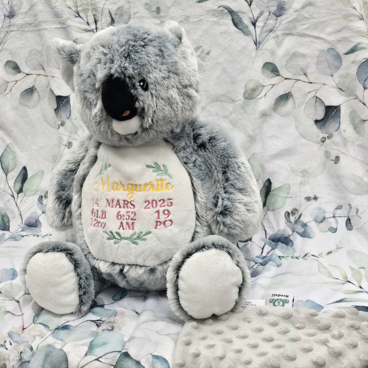 koala and eucalyptus blanket