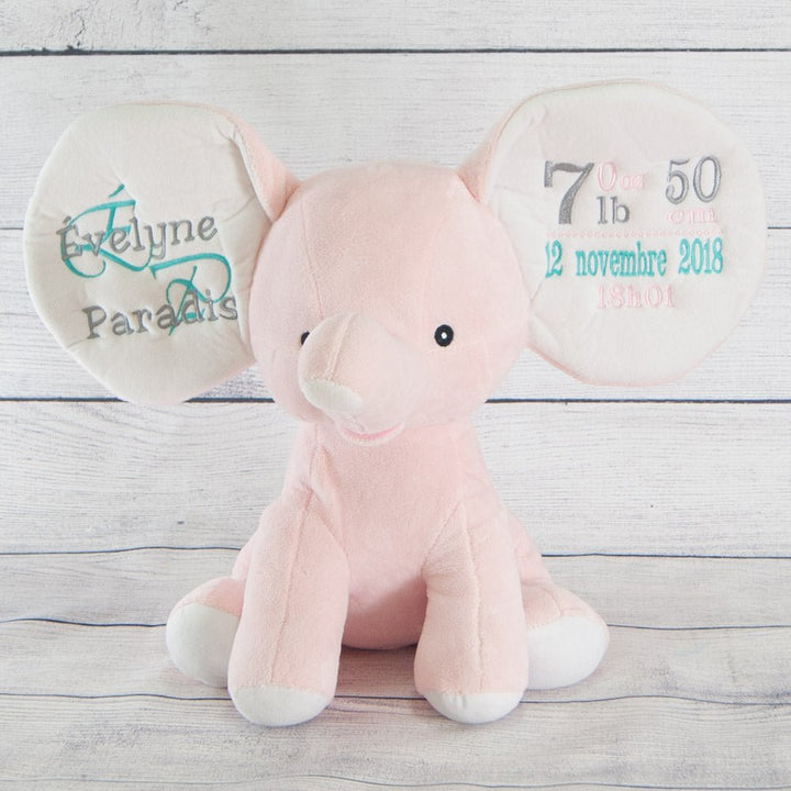 Kootenay the Dumble Stuffed Elephant - Pink - Plush