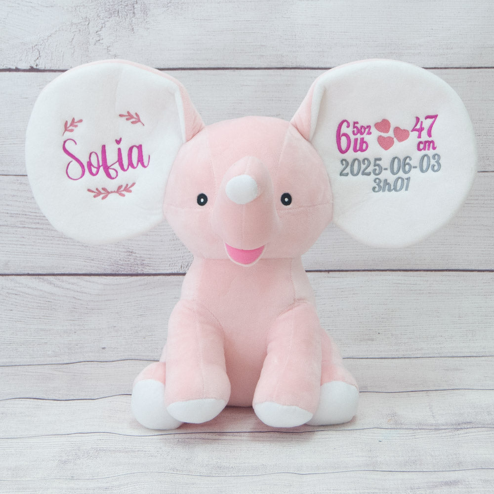 Kootenay the Dumble Stuffed Elephant - Pink - Plush