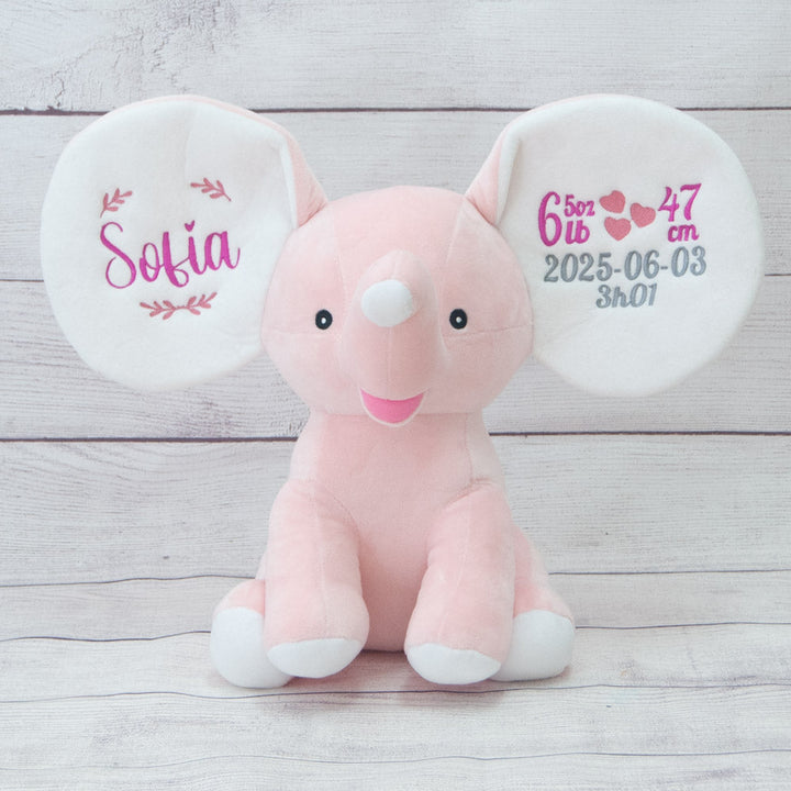Kootenay the Dumble Stuffed Elephant - Pink - Plush