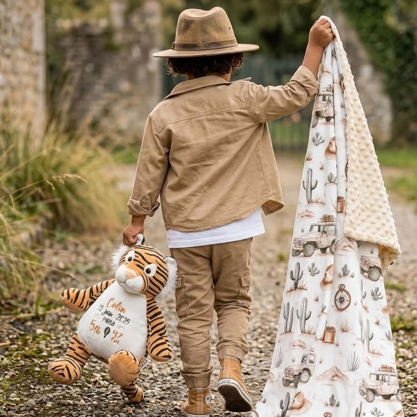 tiger and safari baby blanket