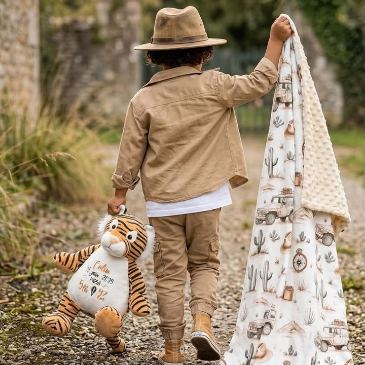 tiger and safari baby blanket